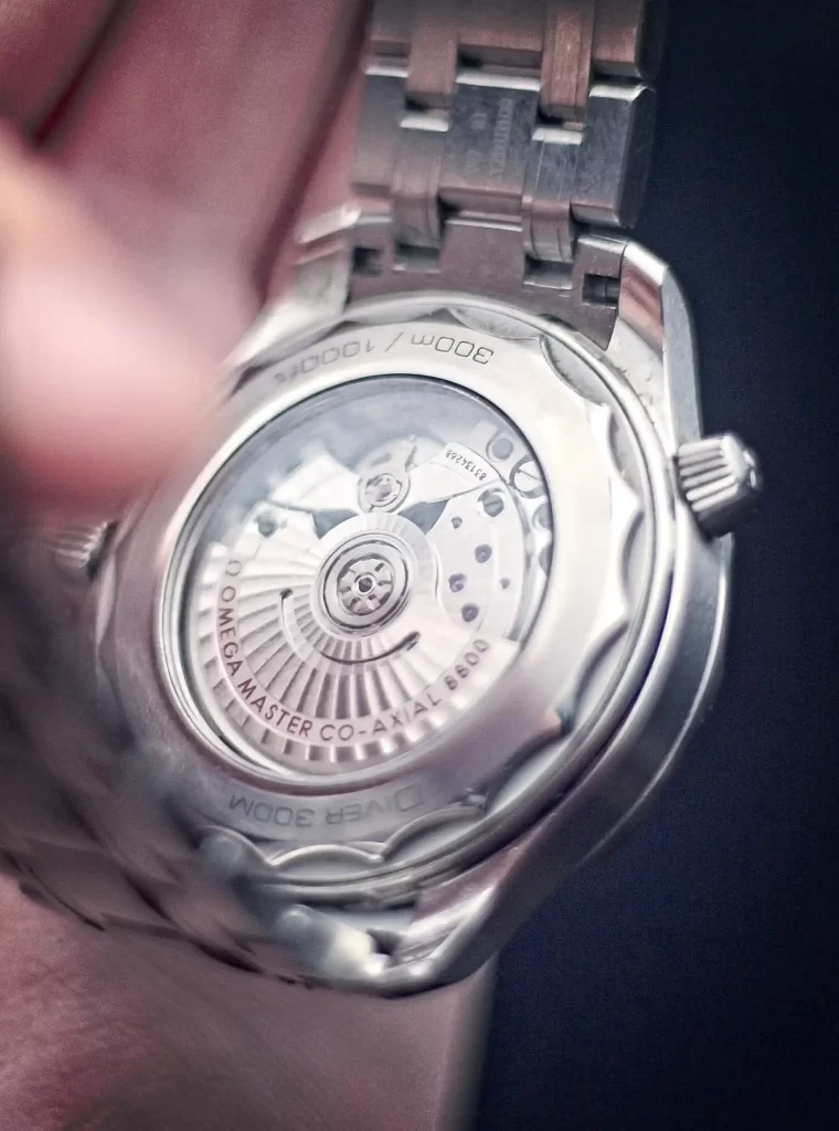 Close up of the movement