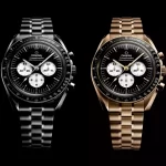 Omega Speedmaster Steel and gold version side by side