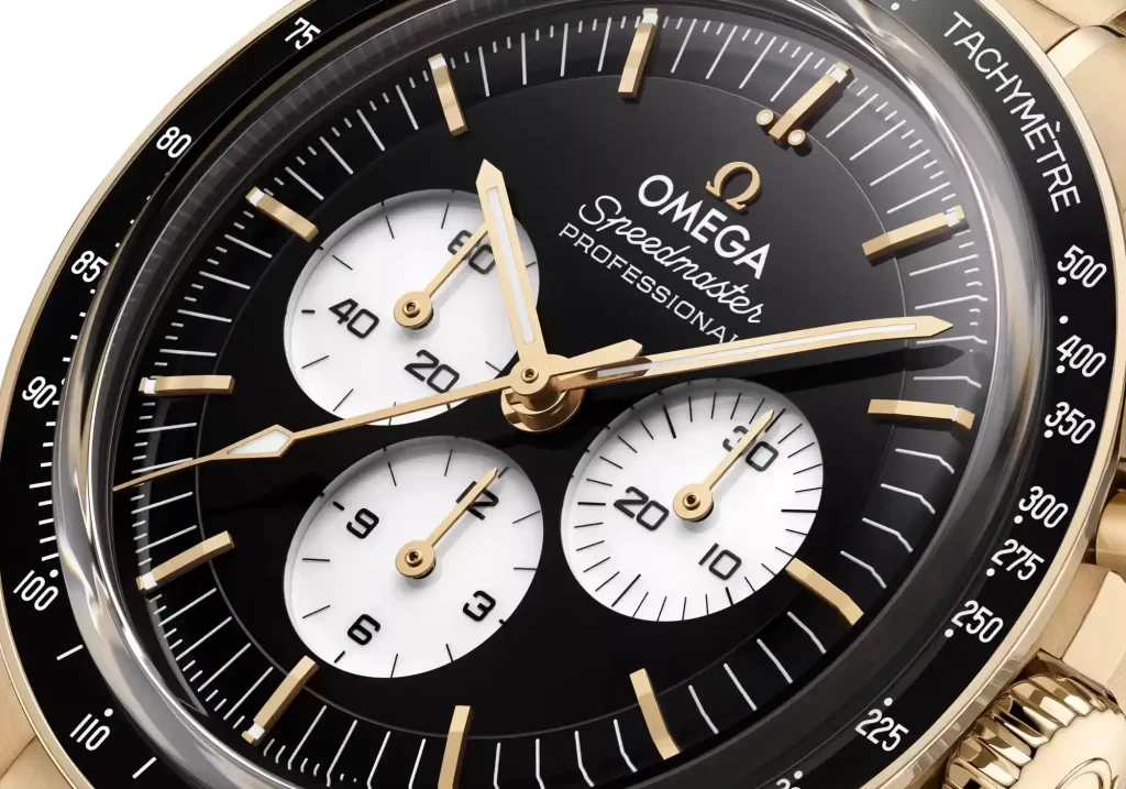 Omega speedmaster moonshine gold reverse panda version