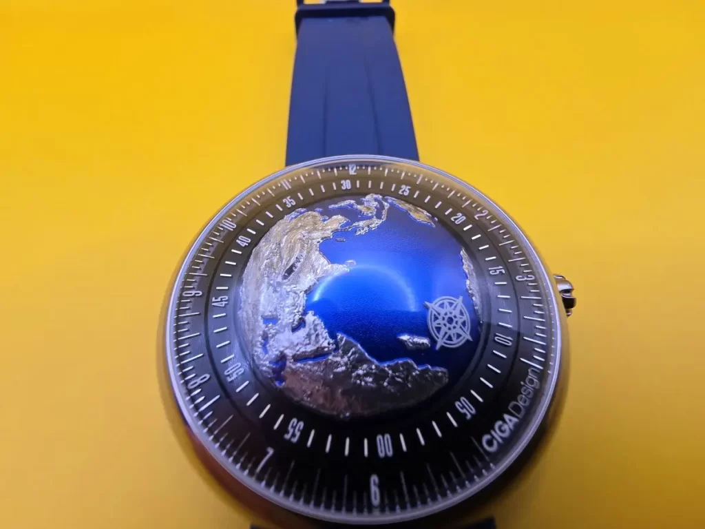 Dial of Blue Planet II seen from above