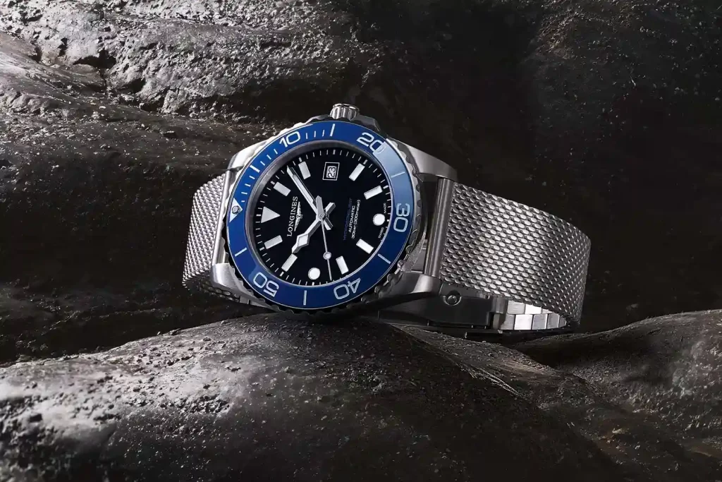 Black Dial and Blue Bezel with Milanese bracelet, Longines hydroconquet 2026